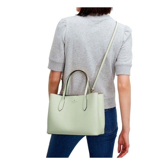 New Kate Spade Harper Satchel Grain Leather Light Olive - Picture 3 of 5